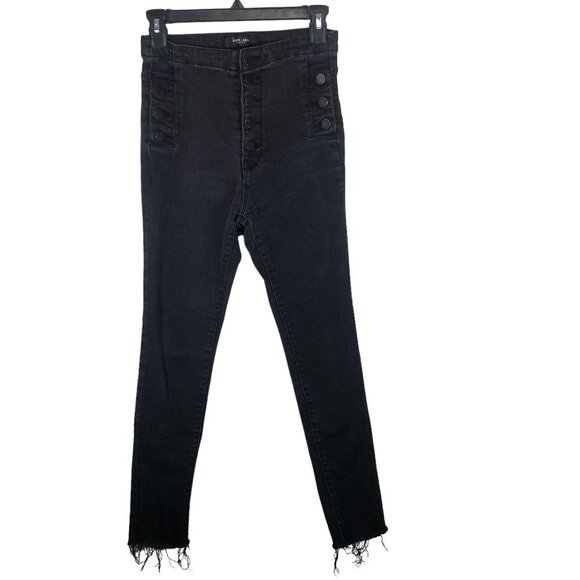 Black Label C'est Toi Skinny Jeans Button Fly High Waist Distressed Goth Punk 3 - Picture 1 of 11